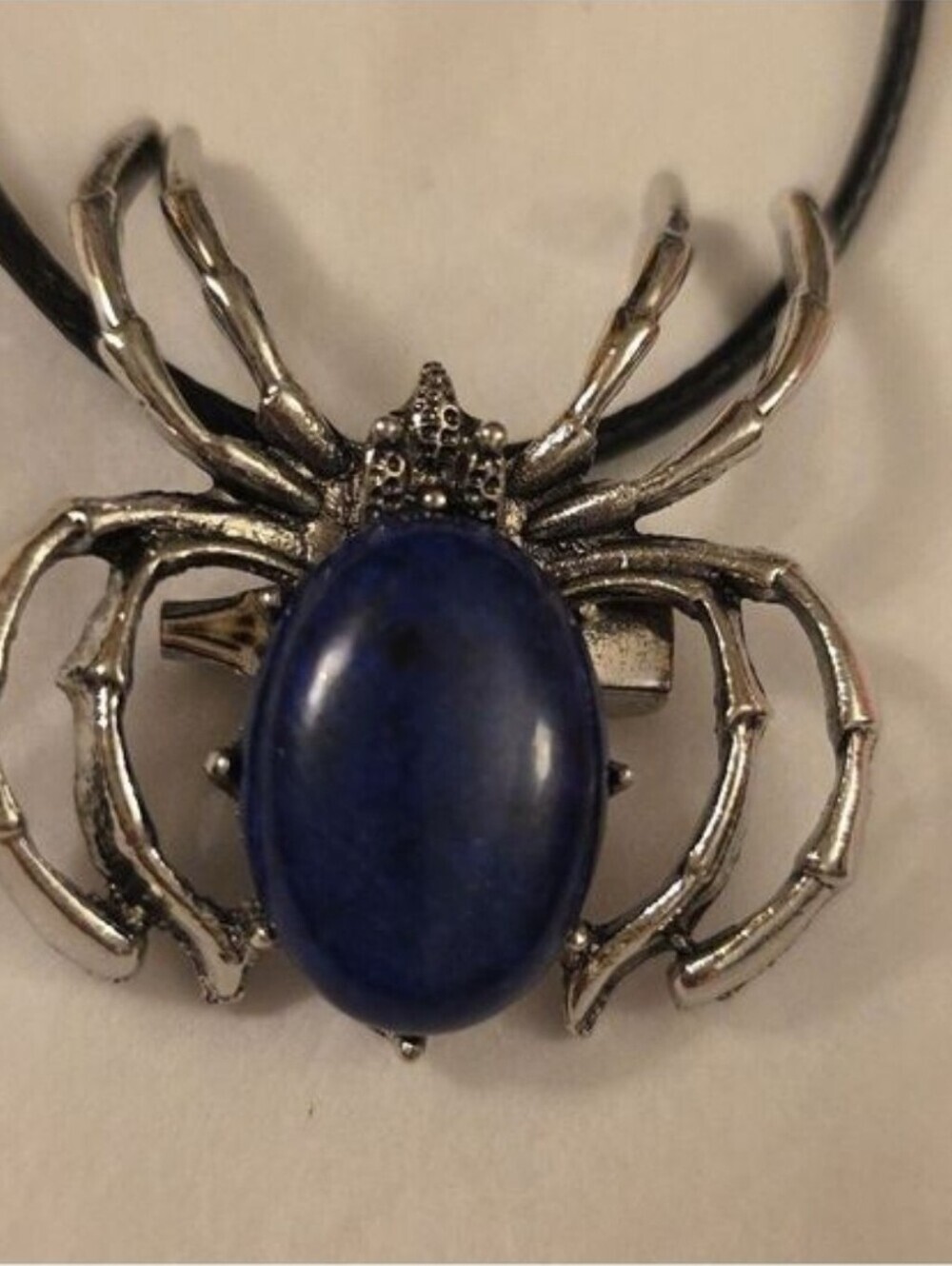 Genuine LAPIS lazuli Spider Necklace Brooch combo Can be either Brooch Necklace